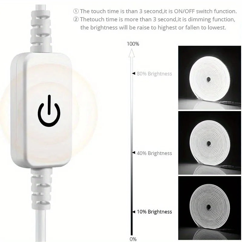 Zaarafy™ USB Neon LED Strip Light – DC 5V Dimmable Touch Sensor, Silicone Waterproof Room Decor