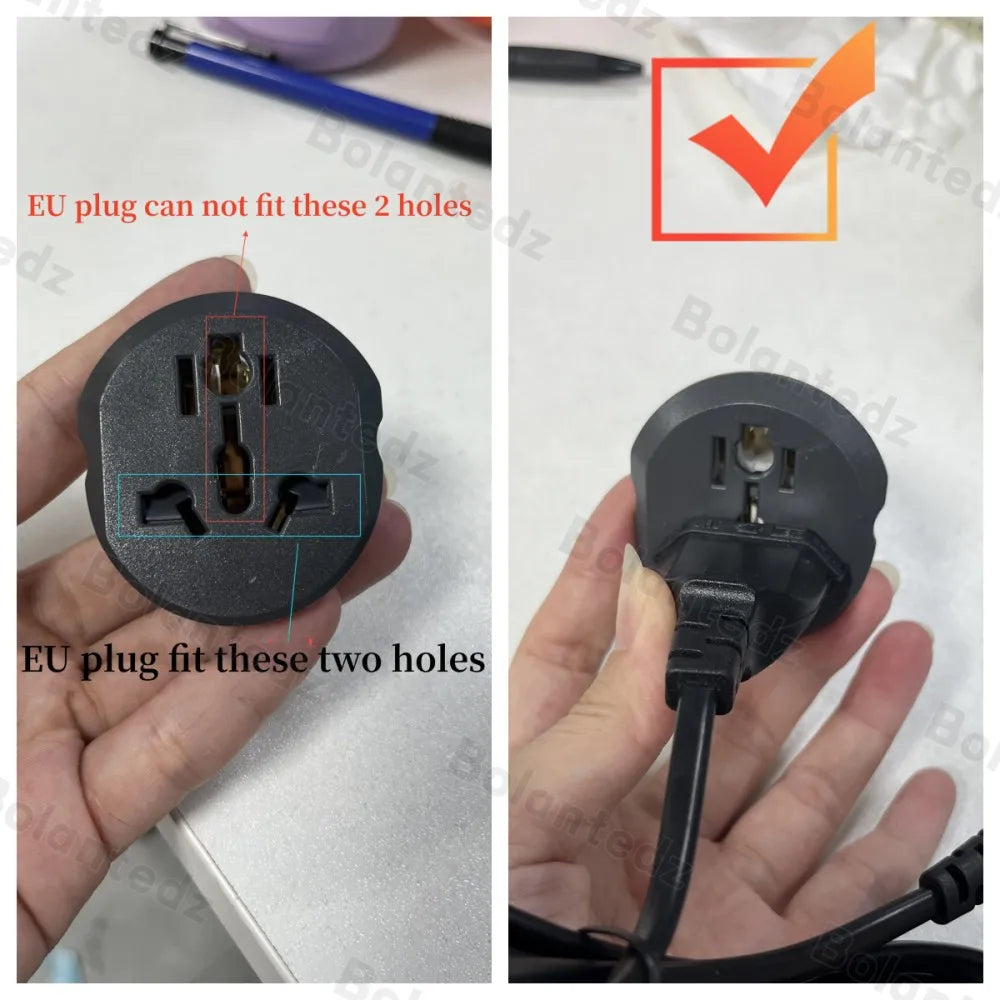 Zaarafy™ EU/Korea Plug Adapter – AU/US/UK/CN to EU/KR, 16A 250V Travel Converter
