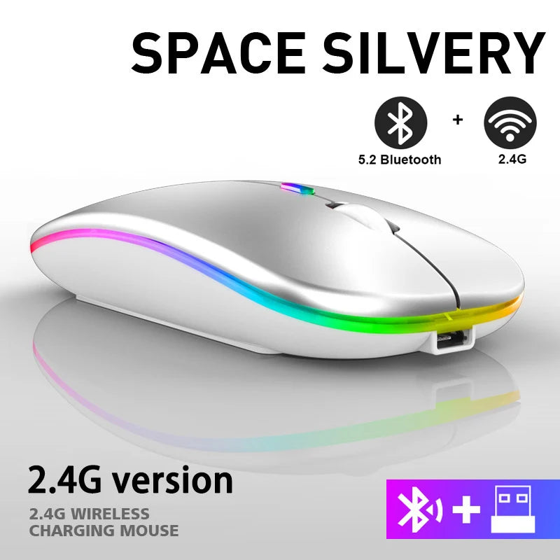 Zaarafy™ RGB Wireless Bluetooth Gaming Mouse – 1600 DPI, Rechargeable, Silent Click