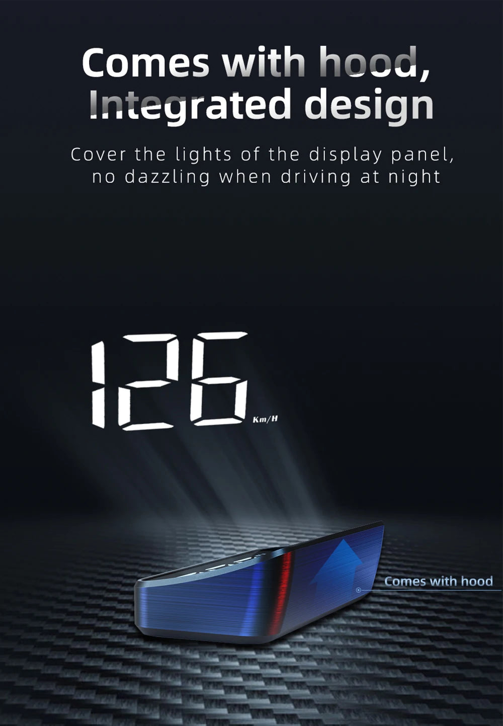 Zaarafy™ HD Car Head-Up Display M2 – GPS Speedometer, KM/H Digital HUD Windshield Projector