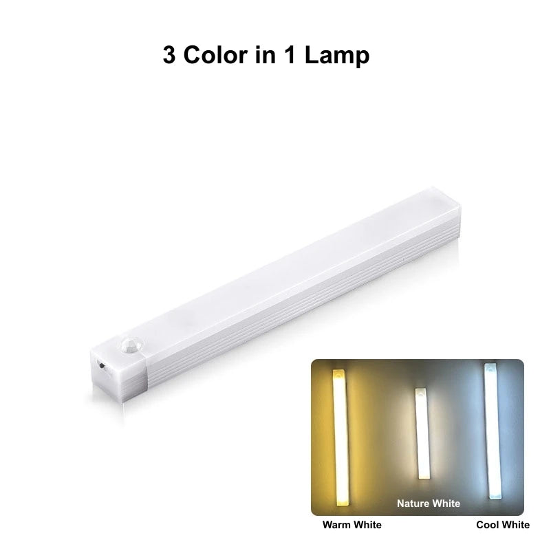 Zaarafy™ Motion Sensor LED Night Light Bar – USB Rechargeable, Cabinet & Staircase Strip Lamp
