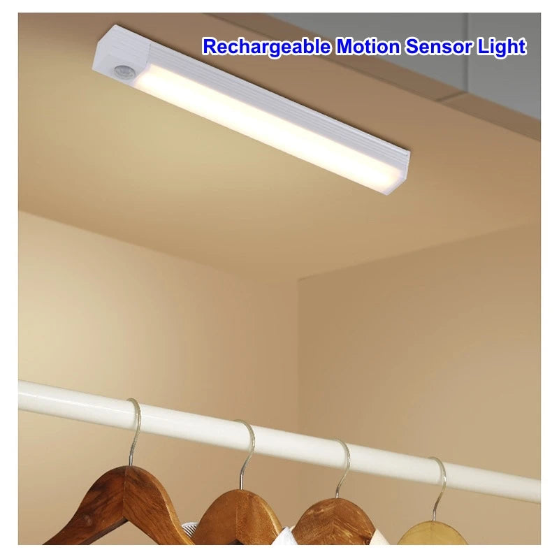 Zaarafy™ Motion Sensor LED Night Light Bar – USB Rechargeable, Cabinet & Staircase Strip Lamp