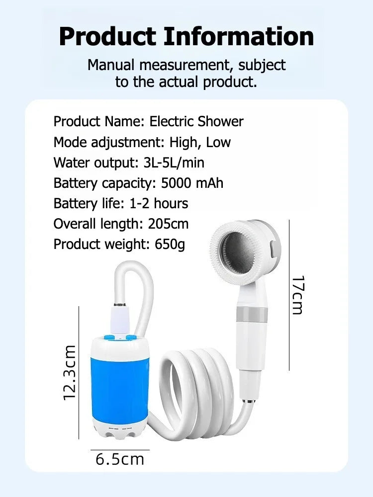 Zaarafy™ HydroBlast Smart Digital Camping Shower Pump (USB Rechargeable)
