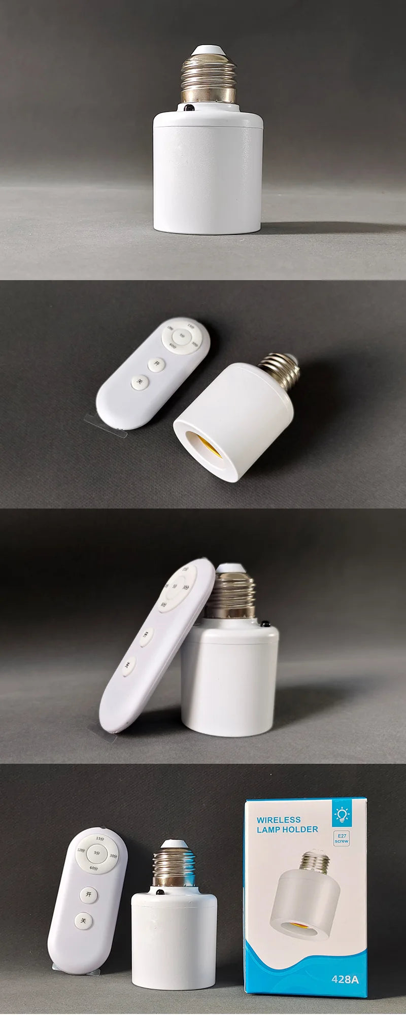 Zaarafy™ E27 Smart Timer Lamp Holder – Wireless Remote Control, 60W, 110-265V