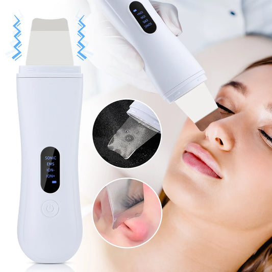 Zaarafy™ Ultrasonic Skin Scrubber Spatula – 4-Mode Ion Deep Facial Cleansing & Lifting Device