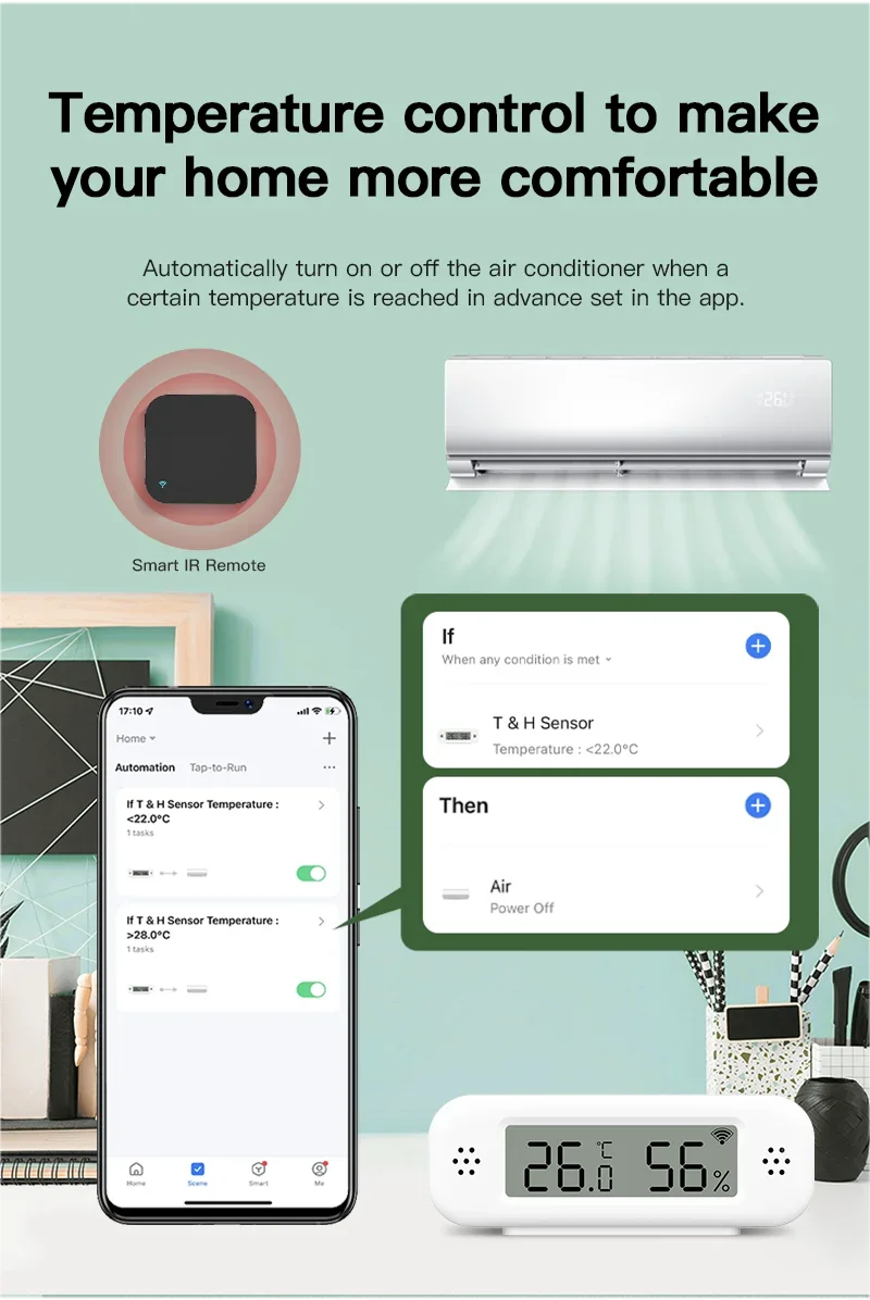 Zaarafy™ Tuya WiFi Zigbee Temperature & Humidity Sensor – Smart Hygrometer, Alexa & Yandex Compatible