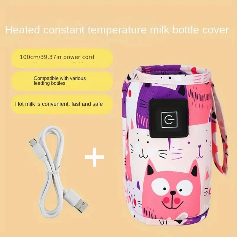 Zaarafy™ USB Portable Baby Bottle Warmer – Travel Stroller Insulated Bag, Nursing Bottle Heater