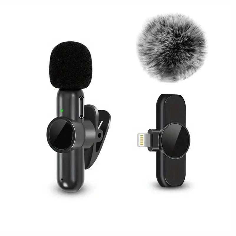 Zaarafy™ Wireless Lavalier Microphone – Mini Clip-On Mic for iPhone, Android & Live Recording