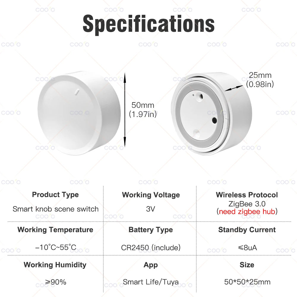 Zaarafy™ Tuya Smart ZigBee Wireless Knob Switch