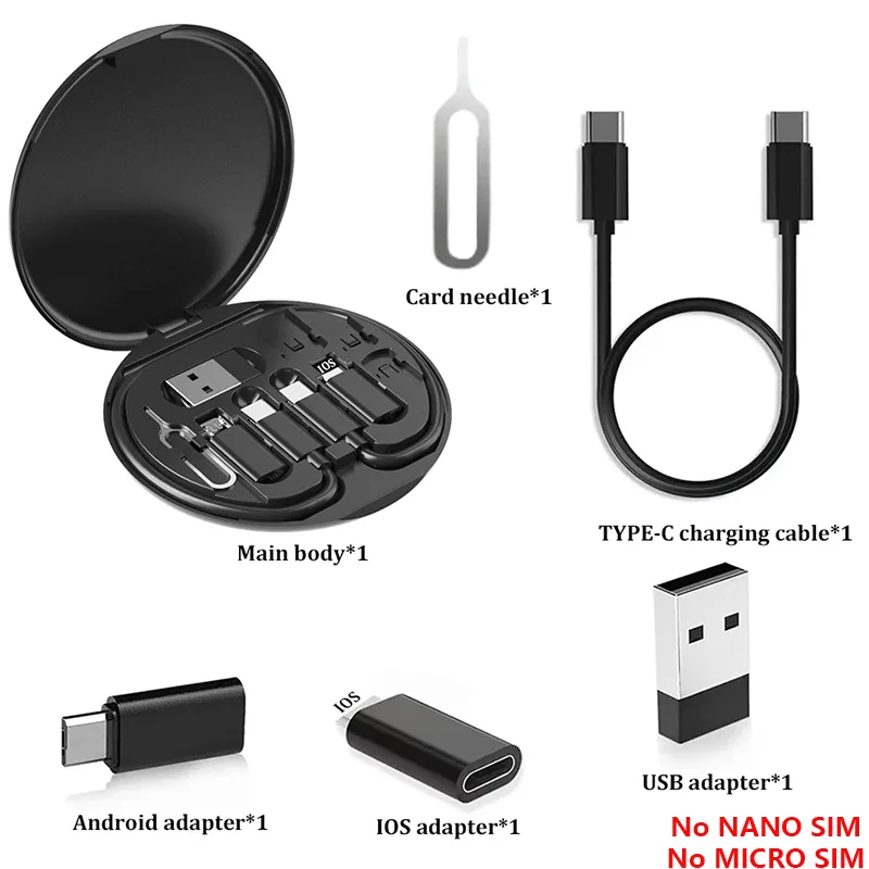 Zaarafy™ Multi USB-C Cable Adapter Kit – 60W USB-C to Lightning, Micro, Type-C Conversion Set