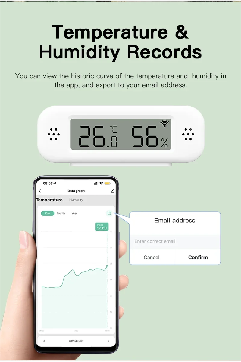 Zaarafy™ Tuya WiFi Zigbee Temperature & Humidity Sensor – Smart Hygrometer, Alexa & Yandex Compatible