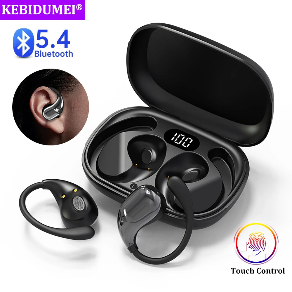 Zaarafy™ Bluetooth 5.4 Ear Hook TWS Earbuds – HiFi Stereo, LED Display, Long Standby