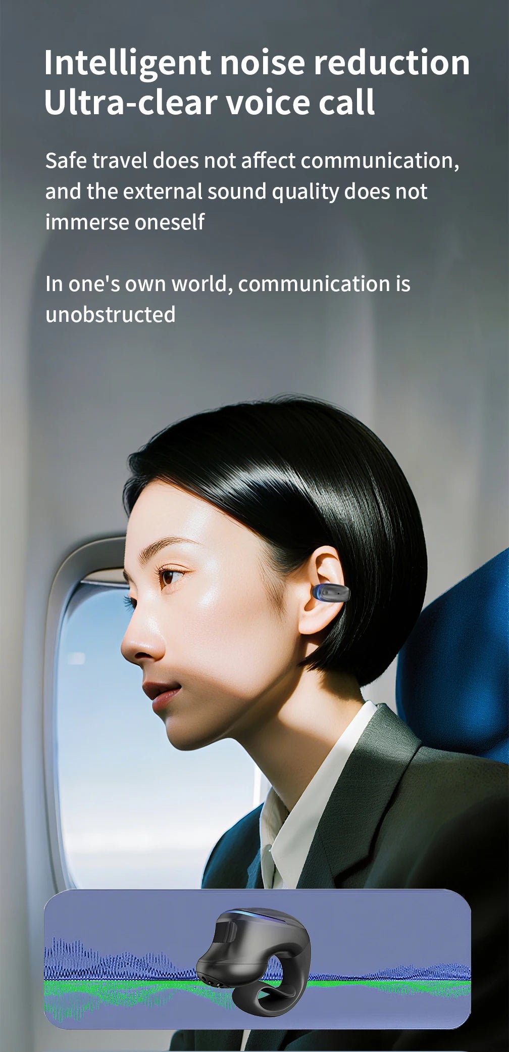 Zaarafy™ Bone Conduction Clip-On Bluetooth Earphone – Monaural Wireless Business Headset