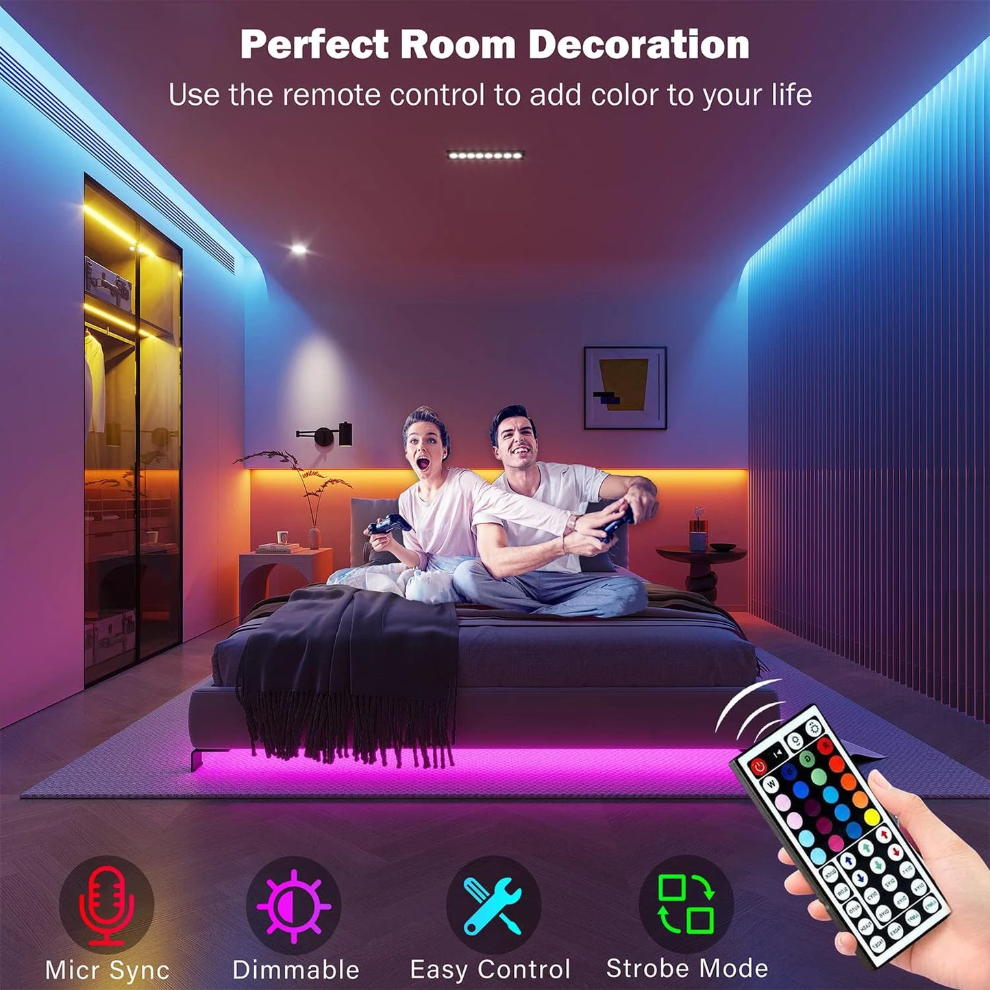 Zaarafy™ RGB LED Strip Lights – 5M-30M App Control, Flexible Room Decoration Light Tape
