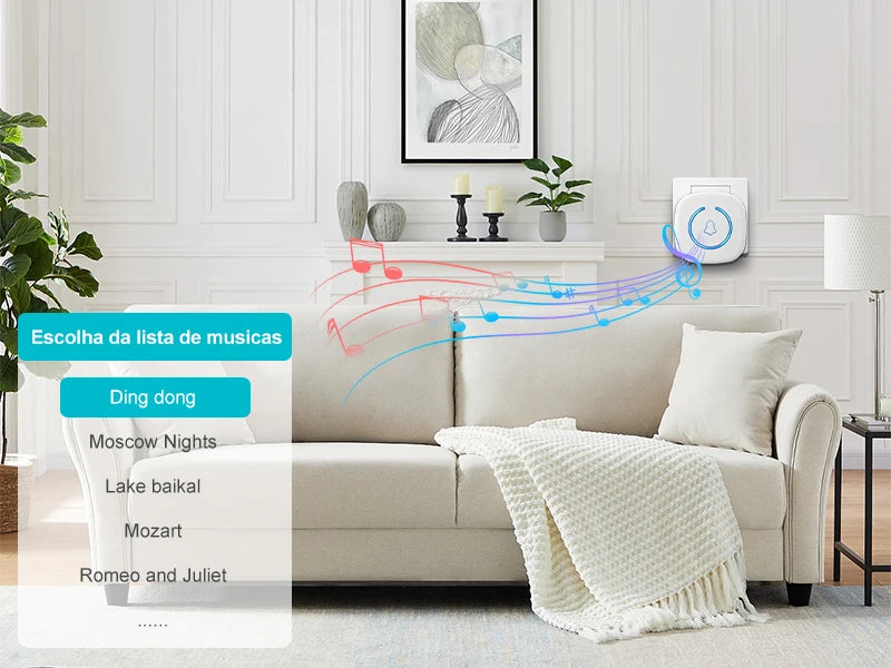 Zaarafy™ Wireless Smart Doorbell – 300M Range, 60 Melodies, US/EU/UK Plug, Home Welcome Bell