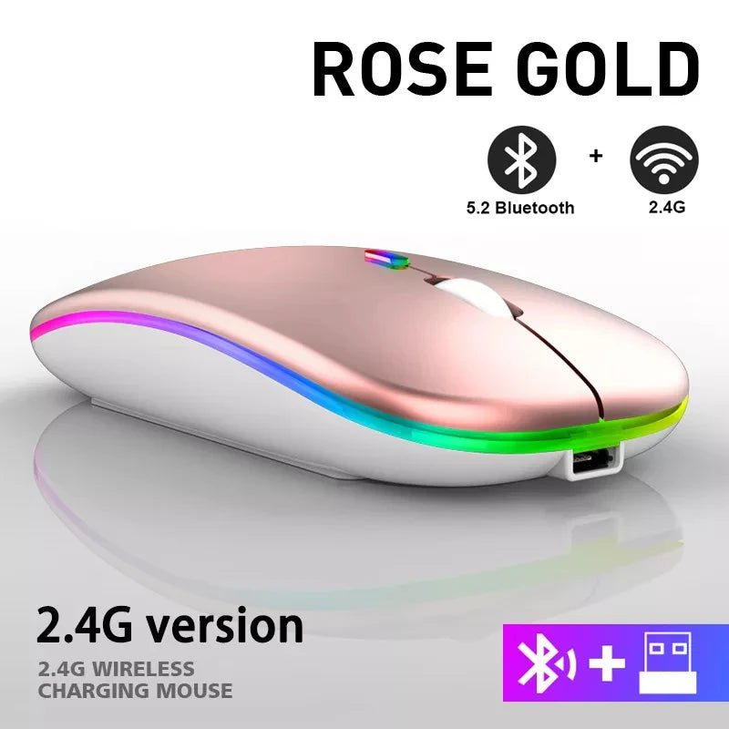 Zaarafy™ RGB Wireless Bluetooth Gaming Mouse – 1600 DPI, Rechargeable, Silent Click