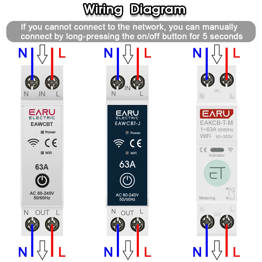 Zaarafy™ Tuya WiFi Smart Circuit Breaker – 63A 1P+N Timer, Energy Monitor, Voice Control Switch