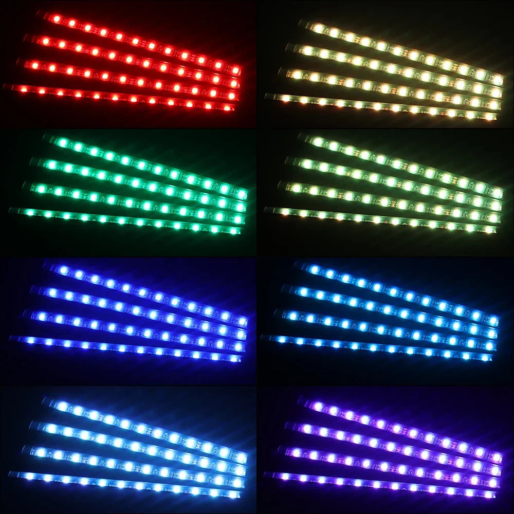 Zaarafy™ Car Interior RGB Neon Atmosphere Light – 36/48/72 LED, App & Remote Music Control