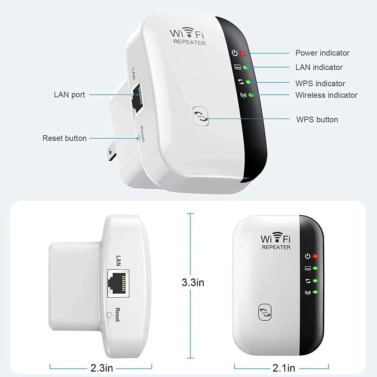 Zaarafy™ WiFi Extender Signal Booster – Wireless Network Repeater & AP for Home Broadband