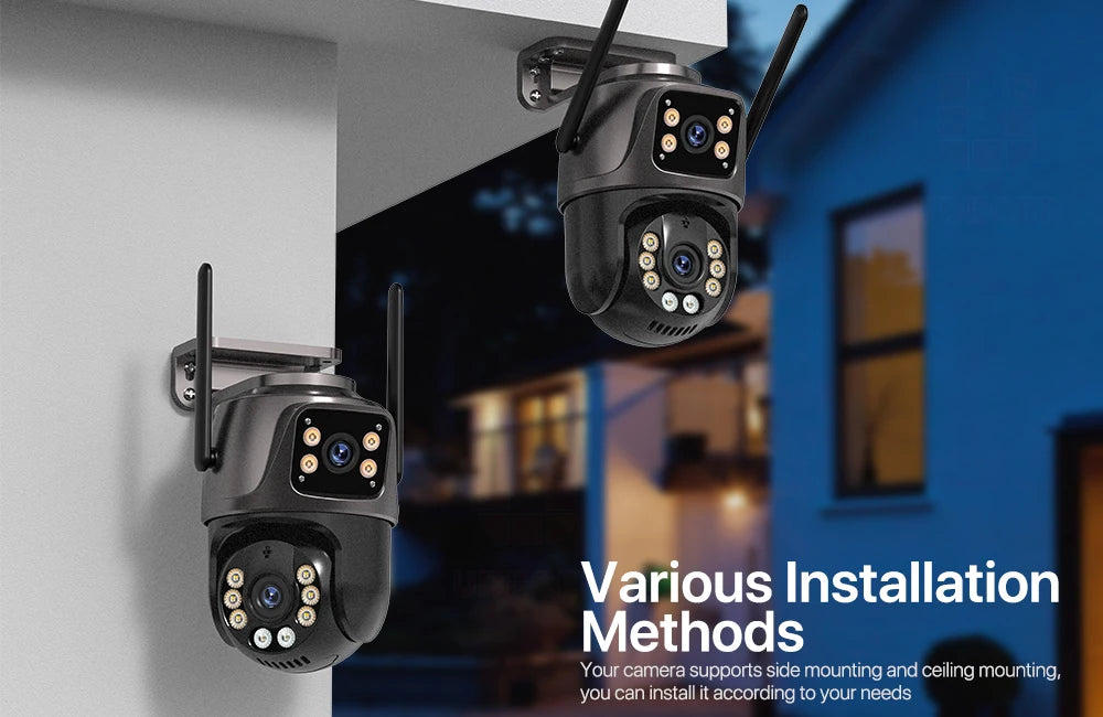 Zaarafy™ 4K 8MP WiFi PTZ Security Camera – Dual Lens, AI Auto Tracking, Outdoor CCTV