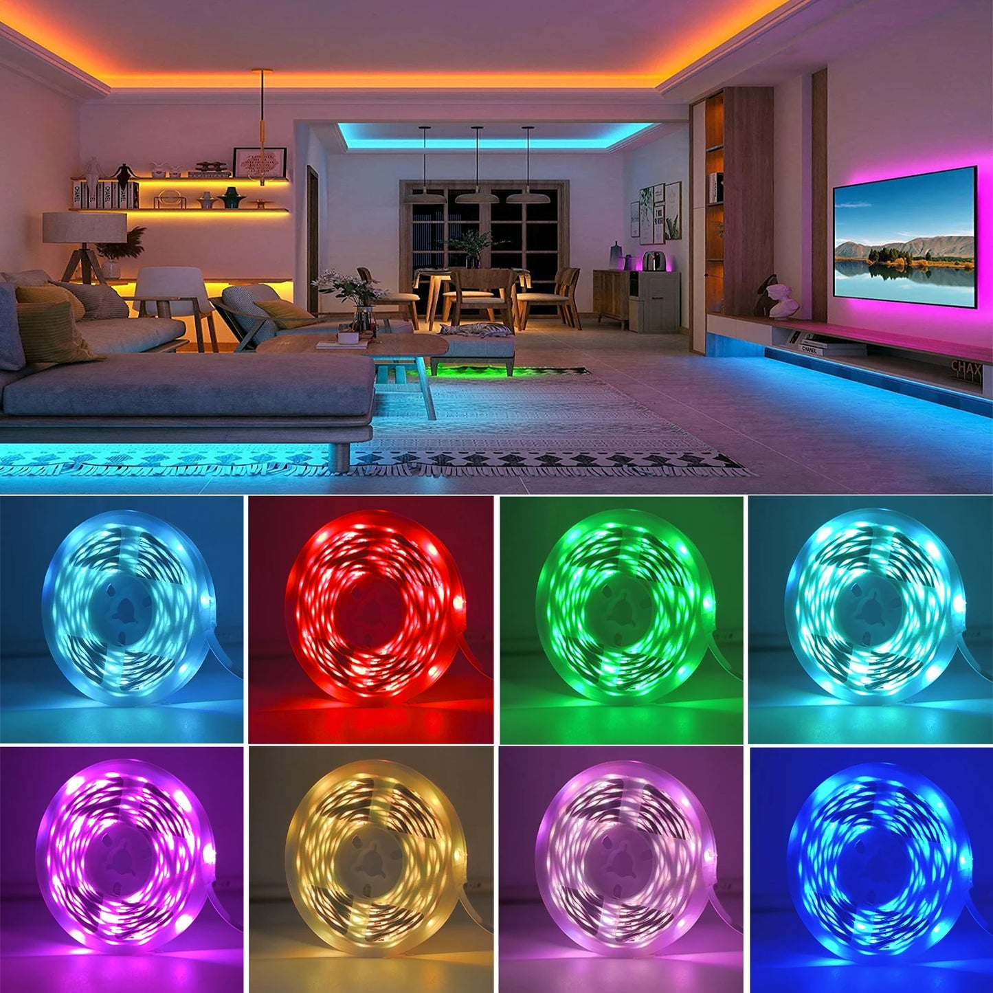 Zaarafy™ RGB LED Strip Lights – 5M-30M App Control, Flexible Room Decoration Light Tape