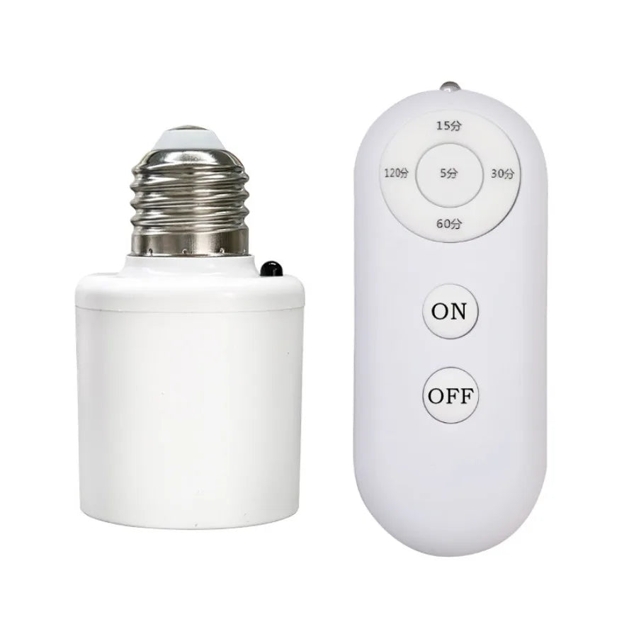Zaarafy™ E27 Smart Timer Lamp Holder – Wireless Remote Control, 60W, 110-265V