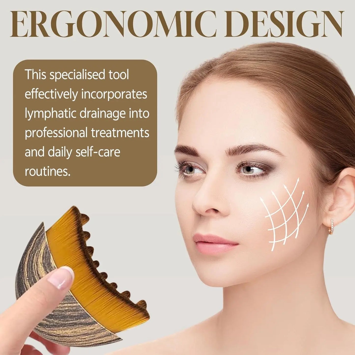 Zaarafy™ Lymphatic Contour Face Brush – Drainage Massage, Reduce Puffiness, Skin Sculpting