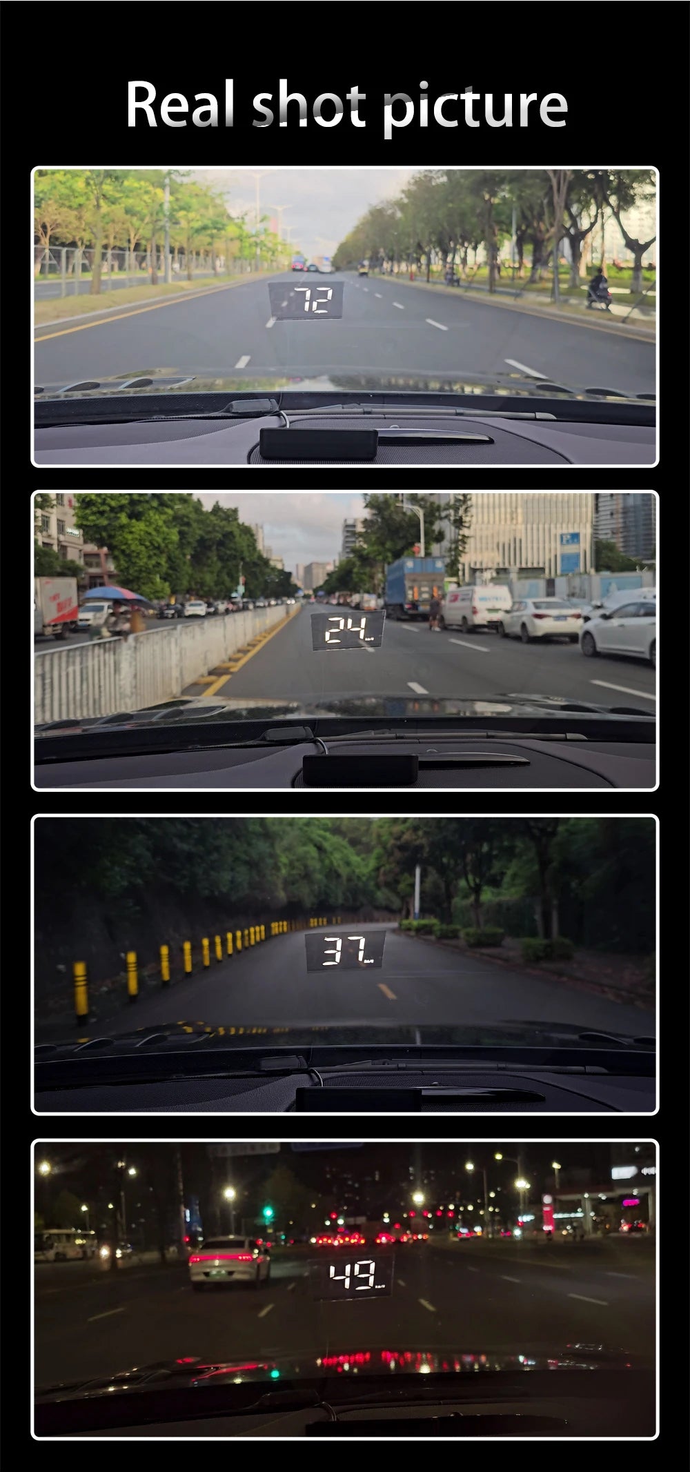 Zaarafy™ HD Car Head-Up Display M2 – GPS Speedometer, KM/H Digital HUD Windshield Projector