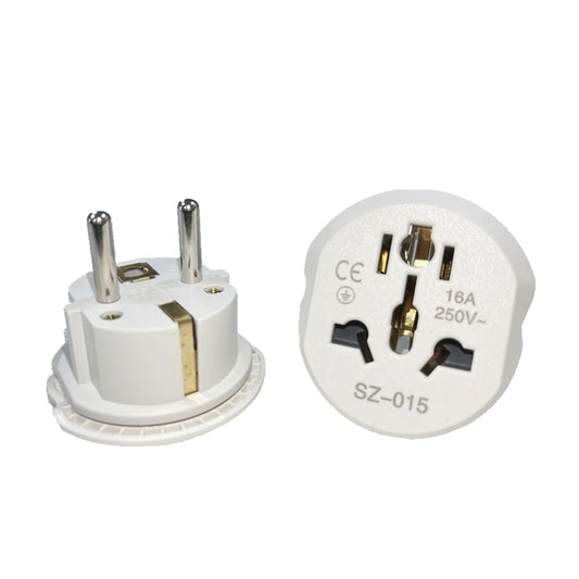 Zaarafy™ EU/Korea Plug Adapter – AU/US/UK/CN to EU/KR, 16A 250V Travel Converter