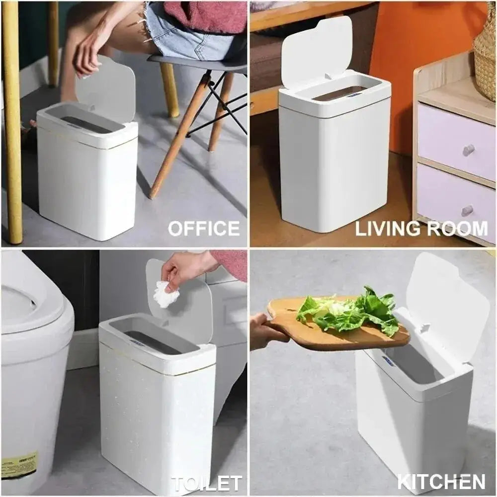 Zaarafy™ 15L Touchless Smart Sensor Trash Can – Auto Bagging, IPX5 Waterproof