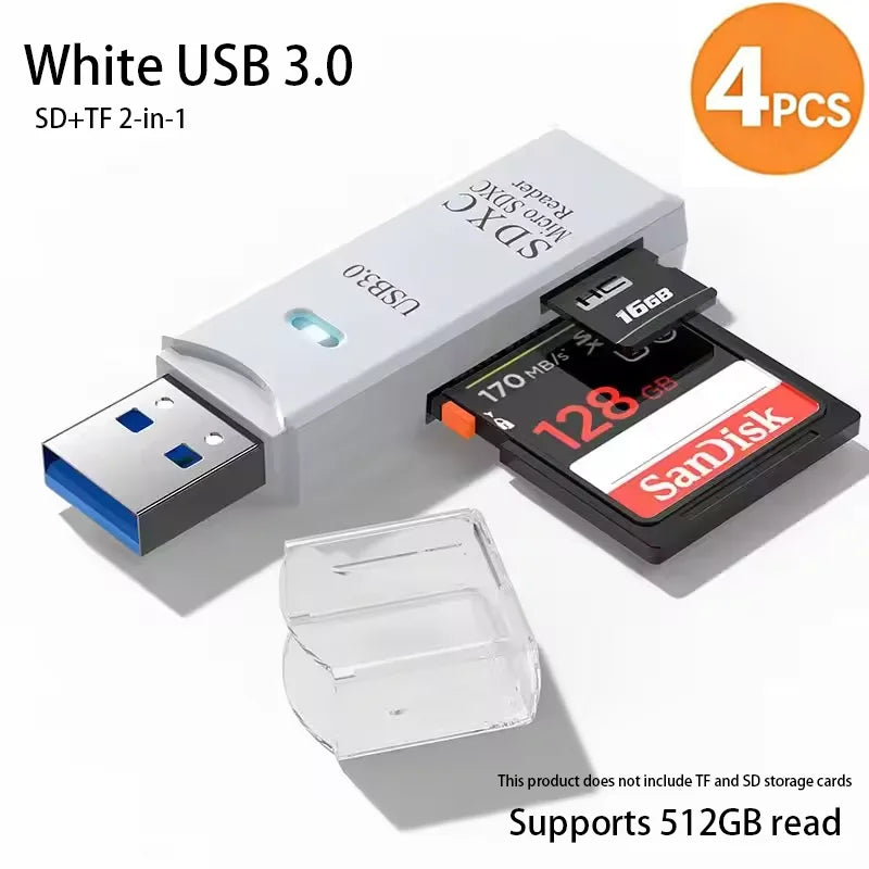 Zaarafy™ USB Card Reader – Multi-Port SD/TF Card & USB Flash Drive Adapter, USB 2.0 & 3.0
