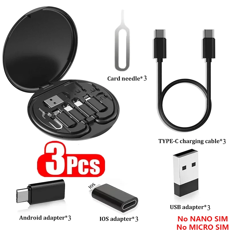 Zaarafy™ Multi USB-C Cable Adapter Kit – 60W USB-C to Lightning, Micro, Type-C Conversion Set