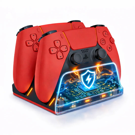 Zaarafy™ PS5 Dual Controller Fast Charging Dock – Wireless Gamepad Charger Stand
