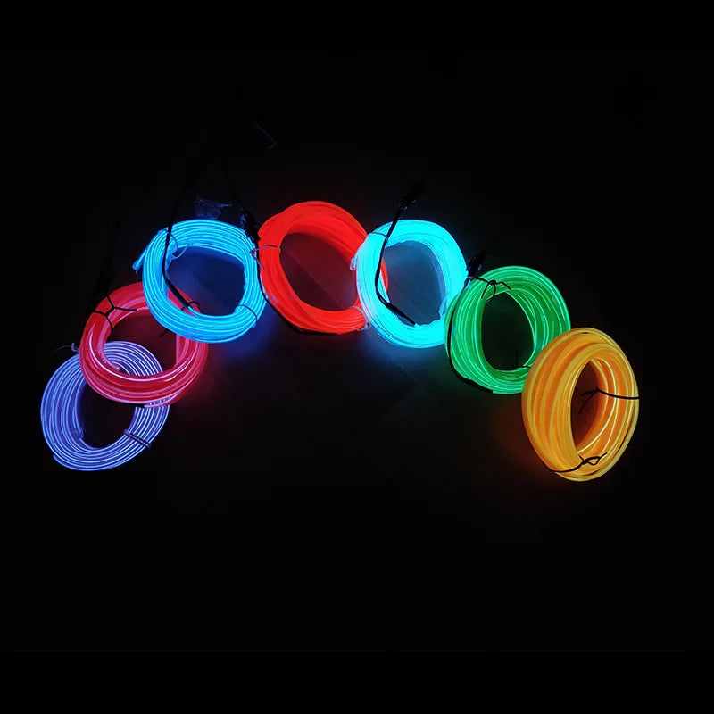 Zaarafy™ Car Interior EL Neon LED Strip – USB Powered, Flexible Ambient Light, 1M/3M/5M