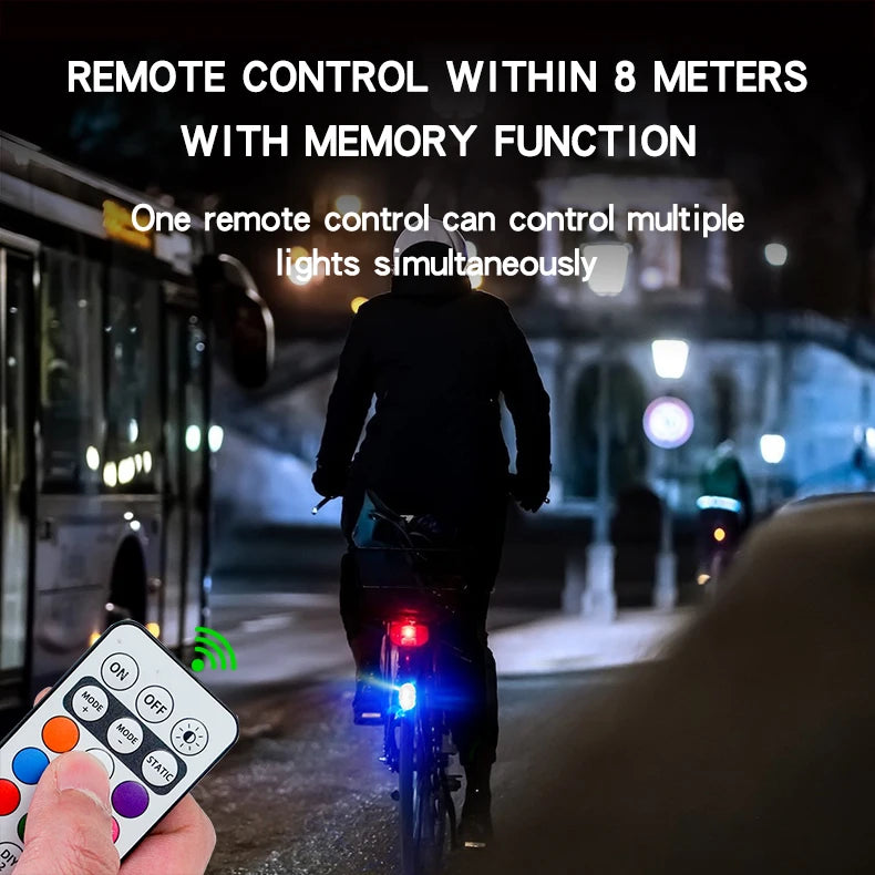 Zaarafy™ RGB LED Strobe Warning Light – Wireless Aircraft Flash Light, USB Rechargeable Motorcycle Light