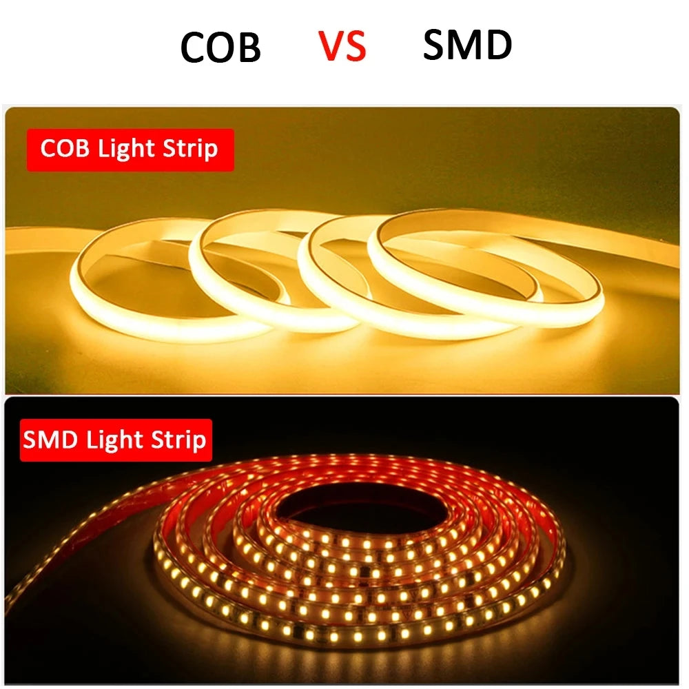 Zaarafy™ 220V COB LED Strip Light with ON/OFF Switch – Waterproof Flexible Ribbon for Home & Garden