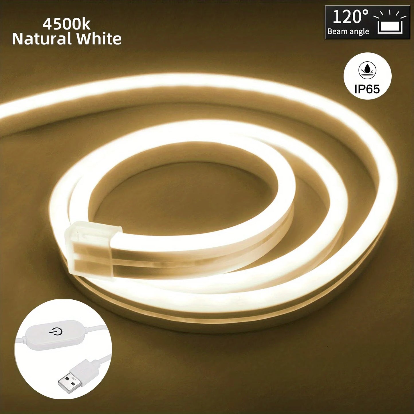 Zaarafy™ USB Neon LED Strip Light – DC 5V Dimmable Touch Sensor, Silicone Waterproof Room Decor