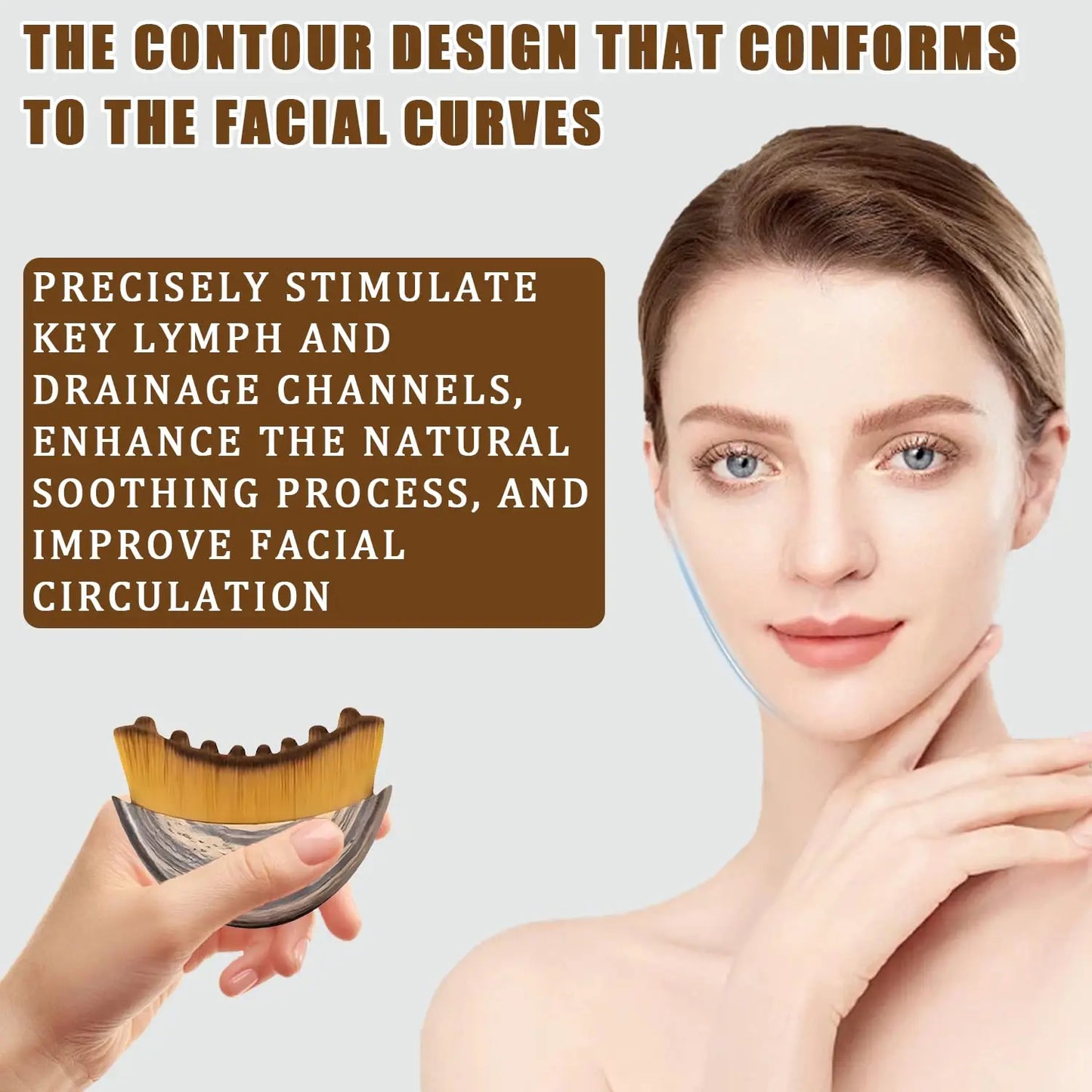 Zaarafy™ Lymphatic Contour Face Brush – Drainage Massage, Reduce Puffiness, Skin Sculpting