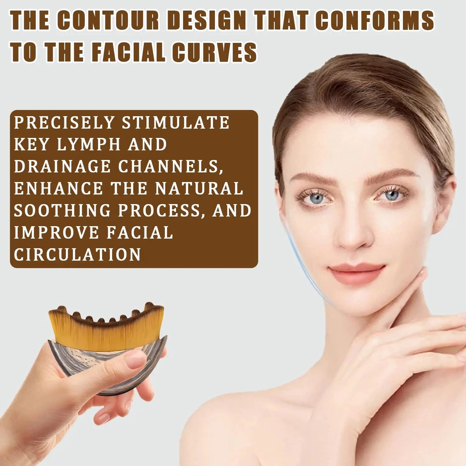 Zaarafy™ Lymphatic Contour Face Brush – Drainage Massage, Reduce Puffiness, Skin Sculpting