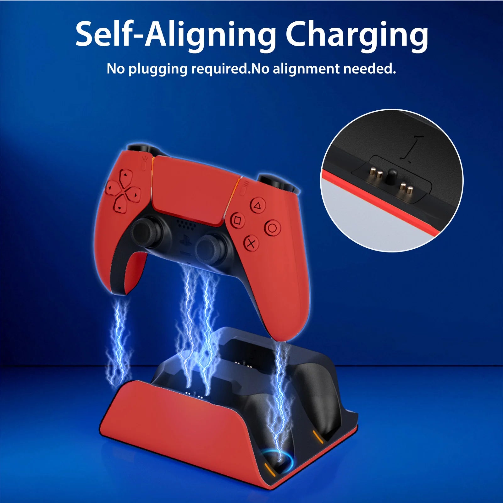 Zaarafy™ PS5 Dual Controller Fast Charging Dock – Wireless Gamepad Charger Stand
