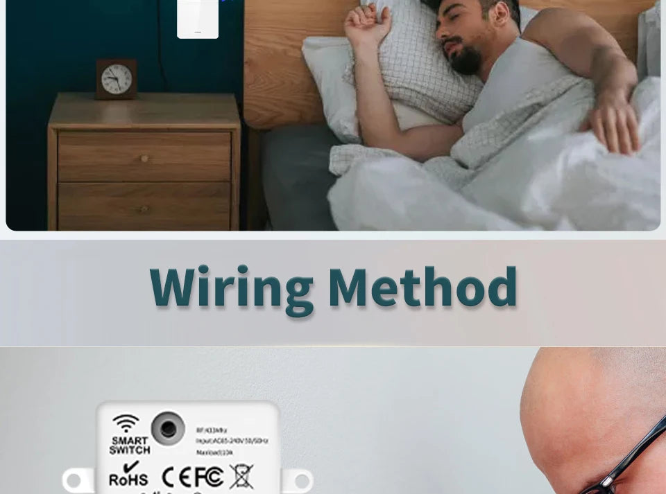 Zaarafy™ RF433 Wireless Remote Light Switch – 1/2/3 Gang, 10A 110V-220V, No Wiring Needed