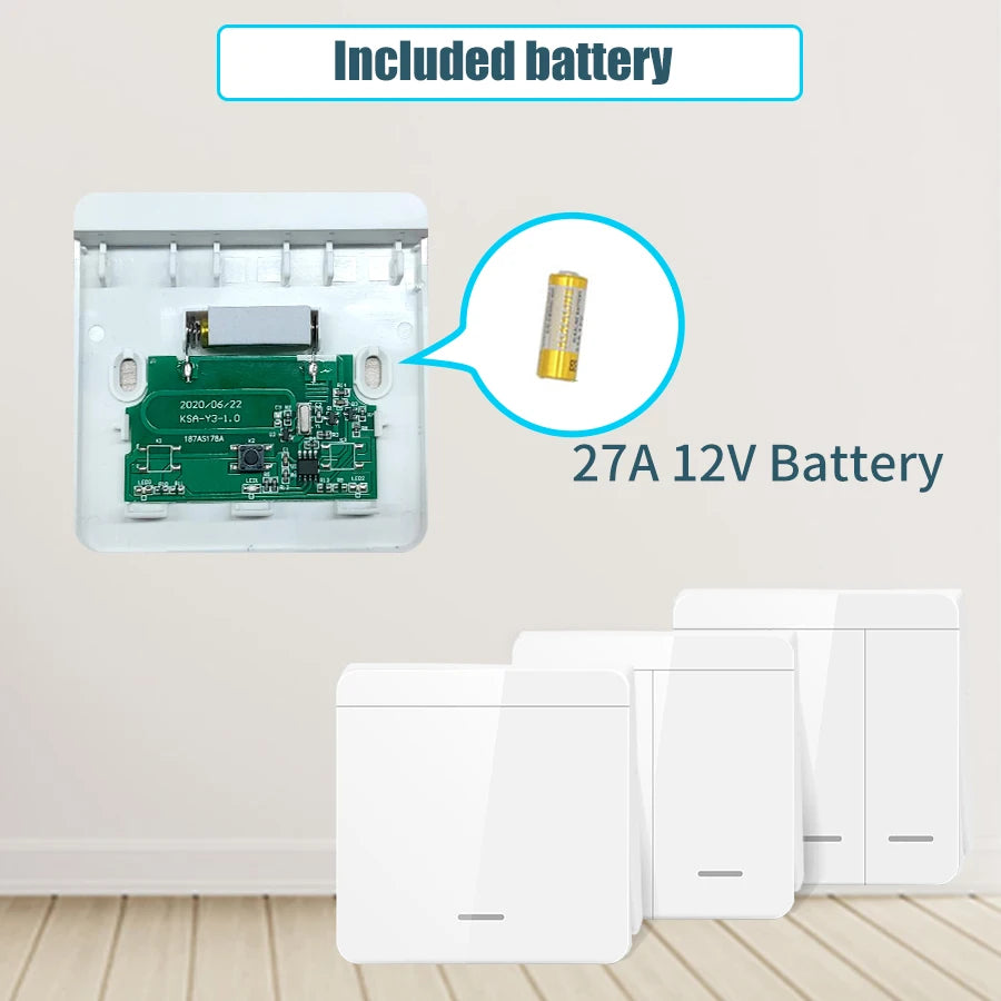 Zaarafy™ RF433 Wireless Remote Light Switch – 1/2/3 Gang, 10A 110V-220V, No Wiring Needed