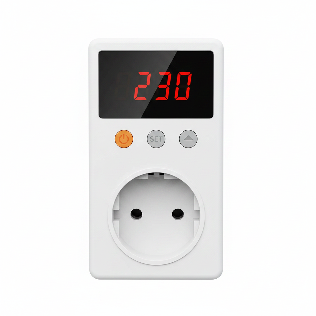 Zaarafy™ Automatic Voltage Protector Socket – 220V 16A Adjustable Surge Protector EU Plug